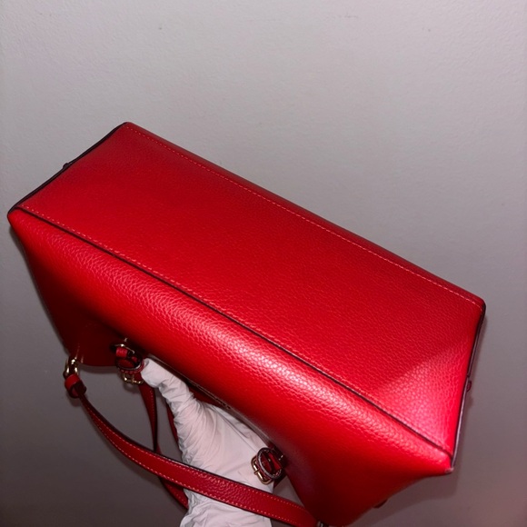 COACH Mollie Tote Bag 25 in Red Apple + Gold ( C4084 ) NWOT - Picture 3 of 17